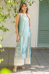 Fatima Khan | Eid Digital Silk Prints | Teal Tropics