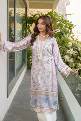 Fatima Khan | Eid Digital Silk Prints | Aqua Coral