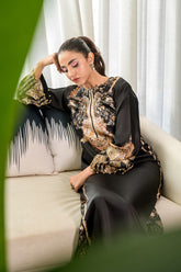 Fatima Khan | Eid Digital Silk Prints | Black Opal