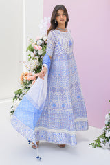 Fatima Khan | Eid Digital Silk Prints | Azure Blue