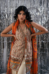 Fatima Khan | Disco Revival Festive Silk | Beige Nadine