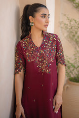 Ansab Jahangir | Luxury Silk Pret | CRIMSON