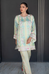 Fatima Khan | Layan Printed Eid Edit | Breezy Mint - Coord Set