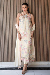 Fatima Khan | Layan Printed Eid Edit | Butter Yellow Grace