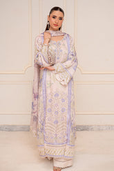 Fatima Khan | Layan Printed Eid Edit | Ivory Meadow