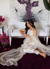 Farah Talib Aziz | Luna Eid Collection 24 | GENEVIVE PEARL WHITE