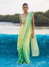 Farah Talib Aziz | Mayna Festive Luxe Pret | Celeste Ombre Saree