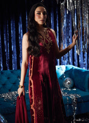 Farah Talib Aziz | Velvet Fete 4 | Arden Garnet Shirt And Dupatta
