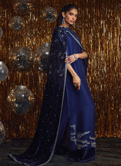Farah Talib Aziz | Velvet Fete 4 | Elyra Silk Shirt And Pre-Draped Dupatta