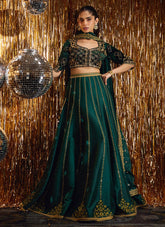 Farah Talib Aziz | Velvet Fete 4 | Sera Emerald Lehnga Choli