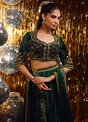 Farah Talib Aziz | Velvet Fete 4 | Sera Emerald Lehnga Choli