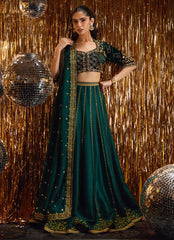 Farah Talib Aziz | Velvet Fete 4 | Sera Emerald Lehnga Choli
