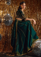 Farah Talib Aziz | Velvet Fete 4 | Sera Emerald Lehnga Choli
