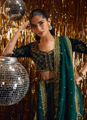 Farah Talib Aziz | Velvet Fete 4 | Sera Emerald Lehnga Choli