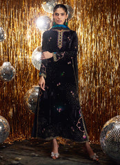 Farah Talib Aziz | Velvet Fete 4 | Masika Black Shirt And Dupatta