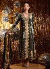 Farah Talib Aziz | Velvet Fete 4 | Sarina Slate Shirt And Dupatta