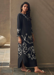 Farah Talib Aziz | Laani The Kaftan Edit | Serai Black Silk