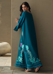 Farah Talib Aziz | Laani The Kaftan Edit | Azurea Teal Silk