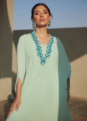 Farah Talib Aziz | Laani The Kaftan Edit | Nika Iceblue Chiffon