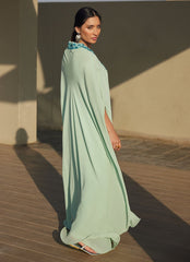 Farah Talib Aziz | Laani The Kaftan Edit | Nika Iceblue Chiffon