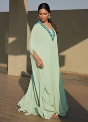 Farah Talib Aziz | Laani The Kaftan Edit | Nika Iceblue Chiffon