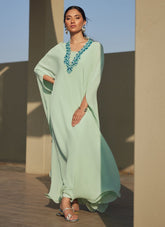 Farah Talib Aziz | Laani The Kaftan Edit | Nika Iceblue Chiffon
