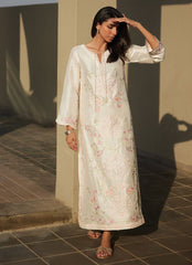 Farah Talib Aziz | Laani The Kaftan Edit | Coraline Ivory Silk