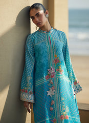 Farah Talib Aziz | Laani The Kaftan Edit | Amaris Sky-Blue Crepe