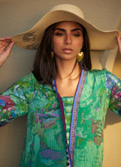 Farah Talib Aziz | Laani The Kaftan Edit | Ariel Emerald Crepe