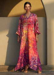 Farah Talib Aziz | Laani The Kaftan Edit | Mischa Magenta Crepe