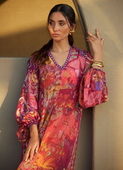 Farah Talib Aziz | Laani The Kaftan Edit | Mischa Magenta Crepe