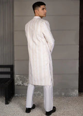 White And Golden Groom Sherwani DD001 - Dress Designers