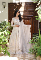 Wahaj M Khan | Nur Festive | Ivory Net Nur Gown