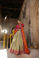Wahaj M Khan | Banno Wedding Formals | Mahnoor Bano Magenta Tri- Set