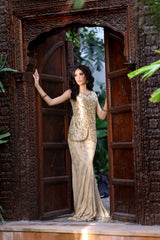 Wahaj M Khan | Nur Festive | Gold Mermaid Nur Lehnga