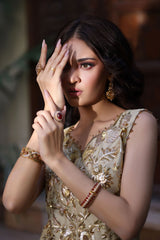 Wahaj M Khan | Nur Festive | Gold Mermaid Nur Lehnga