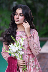 Wahaj M Khan | Nur Festive | Blush Pink & Magenta Choli Lehnga Nur Set