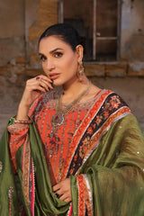 Wahaj M Khan | Banno Wedding Formals |Peachy Rust Printed Set