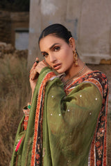 Wahaj M Khan | Banno Wedding Formals |Peachy Rust Printed Set