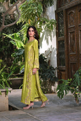 Wahaj M Khan | Nur Festive | Metallic Chartreuse & Deep Navy Nur Ensemble