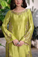 Wahaj M Khan | Nur Festive | Metallic Chartreuse & Deep Navy Nur Ensemble