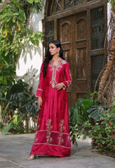Wahaj M Khan | Nur Festive | Magenta Nur Kaftan Set