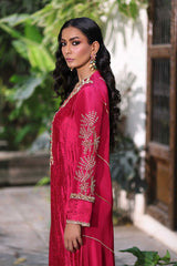 Wahaj M Khan | Nur Festive | Magenta Nur Kaftan Set
