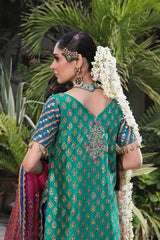 Wahaj M Khan | Nur Festive | Green Blue Gharara Nur Block Set