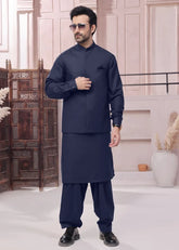 (3 Piece) - Navy blue Suit with Matching Waistcoat