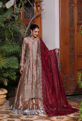 Wahaj M Khan | Nur Festive | Coffee Maroon Gold Luxe Nur LS