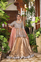 Wahaj M Khan | Nur Festive | Gold Peplum Nur Set