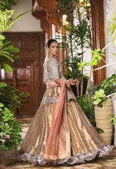 Wahaj M Khan | Nur Festive | Gold Peplum Nur Set