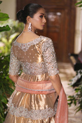 Wahaj M Khan | Nur Festive | Gold Peplum Nur Set