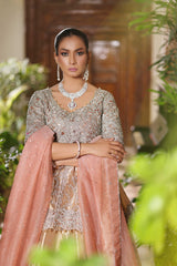 Wahaj M Khan | Nur Festive | Gold Peplum Nur Set